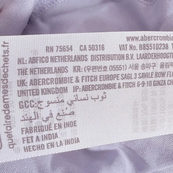 Abercrombie Chiffon Puff Sleeve Sheer Mini Dress sz L Periwinkle fairy babydoll - Picture 9 of 11